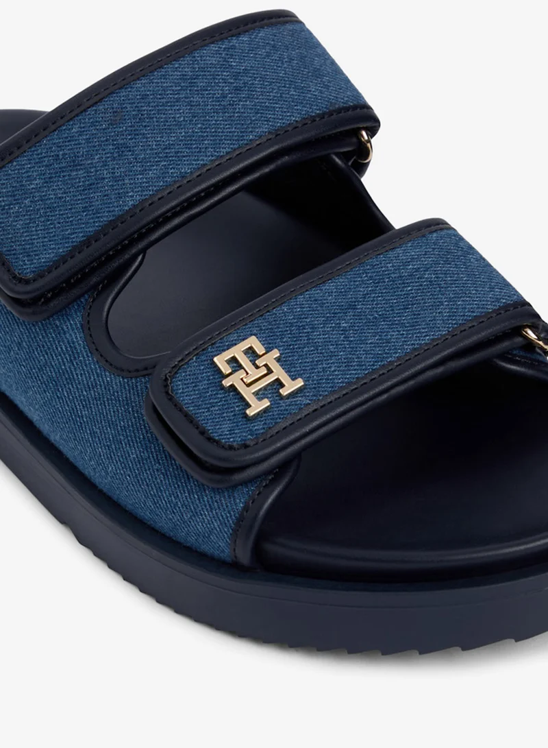 TOMMY HILFIGER  Denim Monogram Double Strap Sandals for Women | Best Price UAE